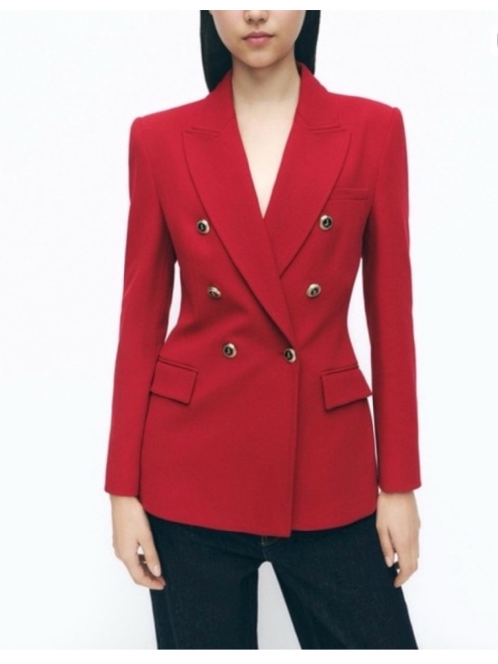 NWT Zara Bold Pink Double-Breasted Blazer